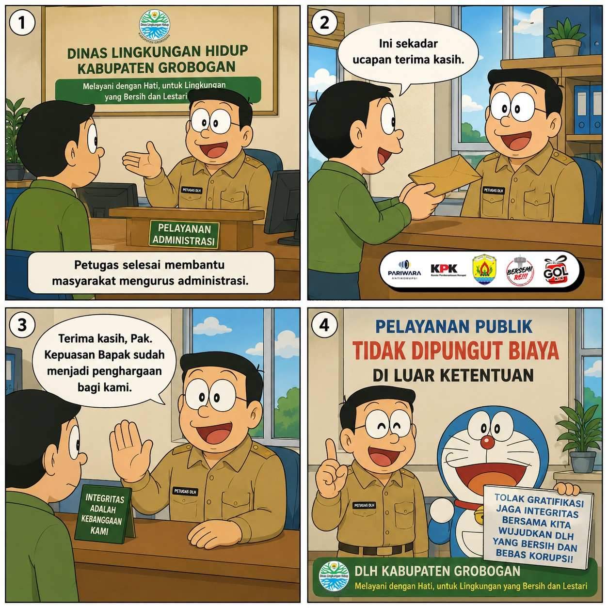 DLH Grobogan Edukasi Masyarakat Melalui Komik Pariwara Antikorupsi, Tegaskan Pelayanan Publik Tanpa Pungutan Liar